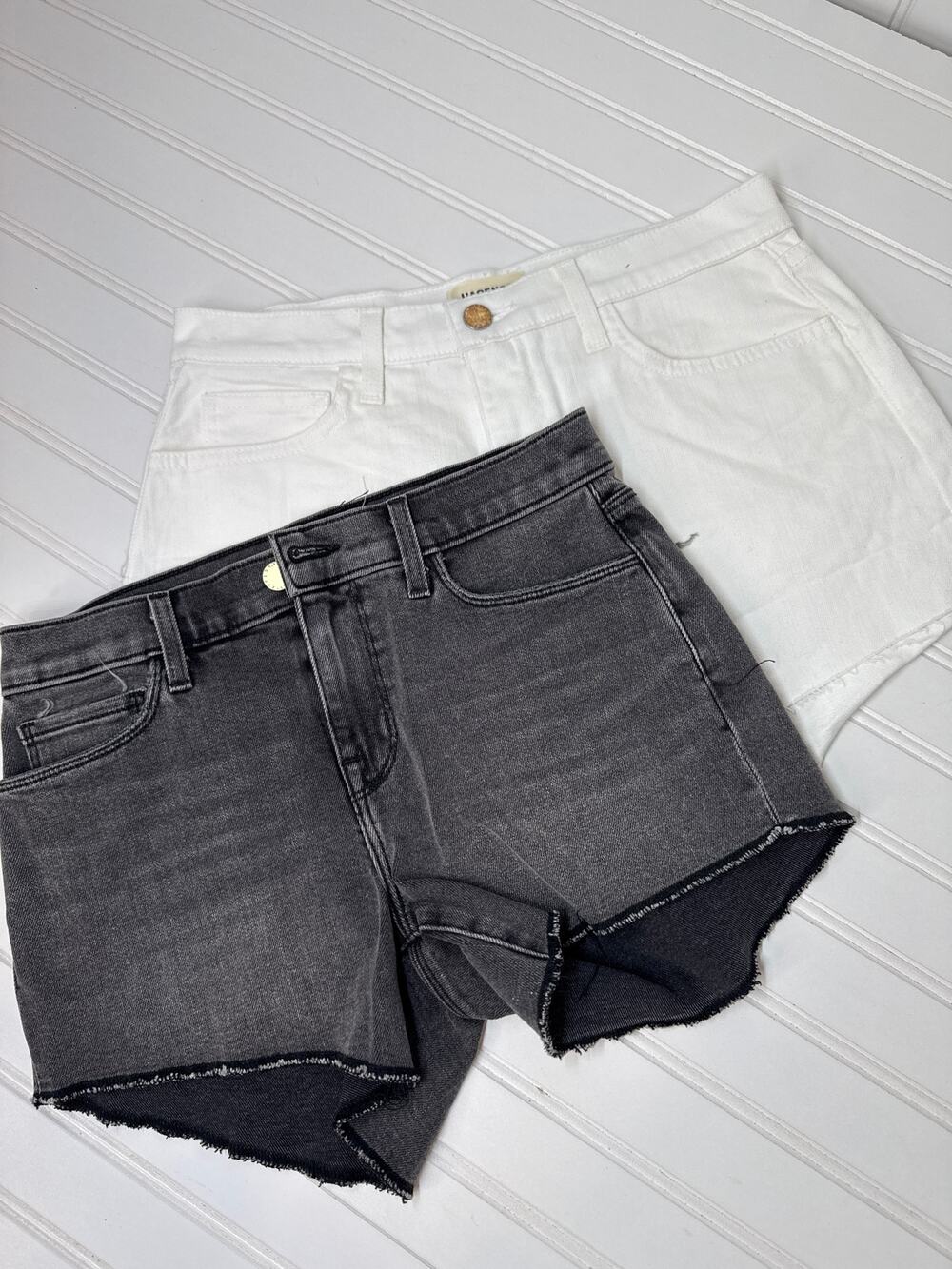 L’AGENCE Jeans Shorts White & Black Mid Rise Casual Womens Bundle Size 25